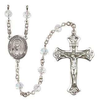 Sterling Silver 6mm Austrian Crystal Saint Kateri Tekakwitha Rosary in Crystal