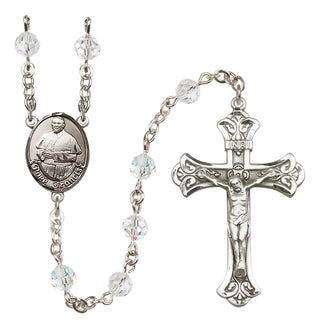 Sterling Silver 6mm Austrian Crystal Pope Francis Rosary in Crystal