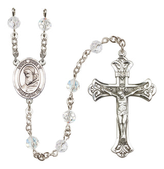 Sterling Silver 6mm Austrian Crystal Pope Pius V Rosary in Crystal