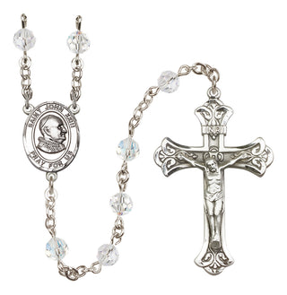 Sterling Silver 6mm Austrian Crystal Saint John Xxiii Rosary in Crystal