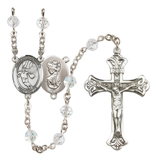 Sterling Silver 6mm Saint Christopher/Basketball Rosary