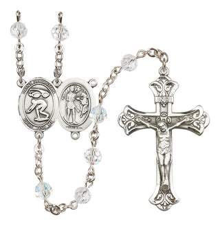 Sterling Silver 6mm Saint Sebastian/Swimming Rosary