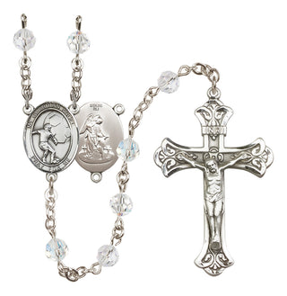 Sterling Silver 6mm Guardian Angel/Soccer Rosary