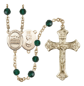 14kt Gold Filled 6mm Saint Christopher/Swimming Rosary