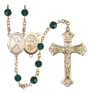 14kt Gold Filled 6mm Saint Sebastian/Football Rosary
