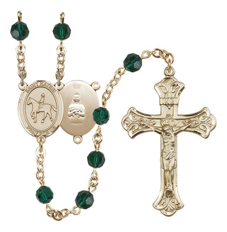 14kt Gold Filled 6mm Saint Kateri/Equestrian Rosary