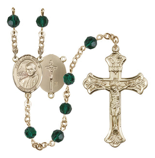 14kt Gold Filled 6mm Saint John Paul II Rosary