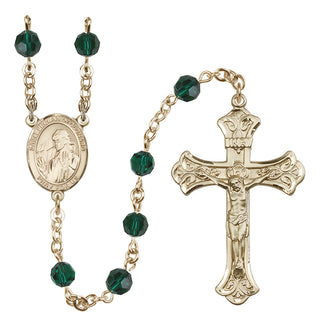 14kt Gold Filled 6mm Saint Finnian of Clonard  Engraved Catholic Rosaries