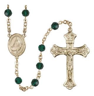 14kt Gold Filled 6mm Saint Catherine of Sweden  Engraved Catholic Rosaries