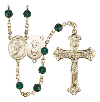 14kt Gold Filled 6mm Saint Christopher/Softball Rosary