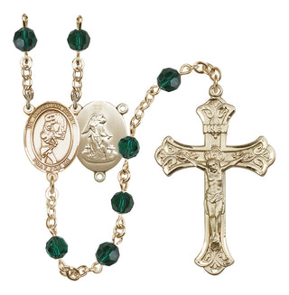 14kt Gold Filled 6mm Guardian Angel/Softball Rosary