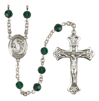 Sterling Silver 6mm Saint Cecilia  Engraved Catholic Rosaries