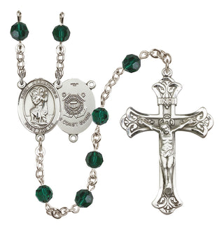 Sterling Silver 6mm Saint Christopher / Coast Guard Rosary
