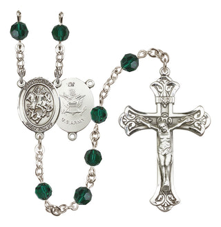 Sterling Silver 6mm Saint George / Army Rosary
