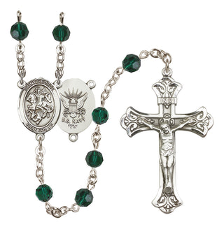 Sterling Silver 6mm Saint George / Navy Rosary