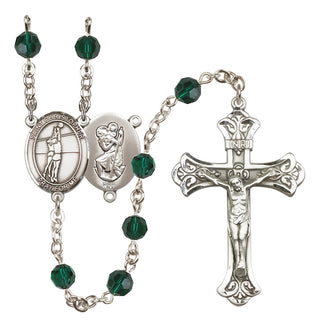Sterling Silver 6mm Saint Christopher/Volleyball Rosary