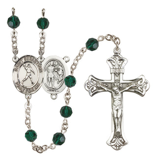 Sterling Silver 6mm Saint Sebastian/Football Rosary