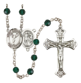 Sterling Silver 6mm Saint Sebastian/Cheerleading Rosary