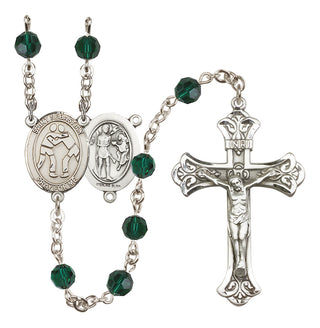 Sterling Silver 6mm Saint Sebastian/Wrestling Rosary