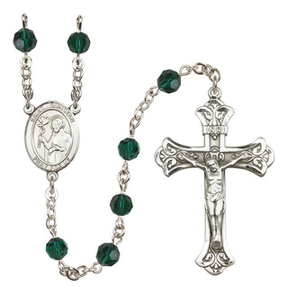 Sterling Silver 6mm Saint Dunstan  Engraved Catholic Rosaries