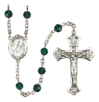Sterling Silver 6mm Saint Kieran  Engraved Catholic Rosaries