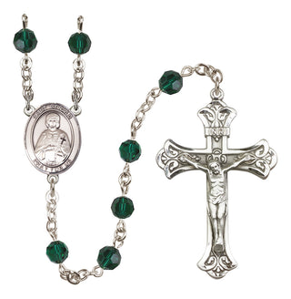 Sterling Silver 6mm Saint Gerald  Engraved Catholic Rosaries