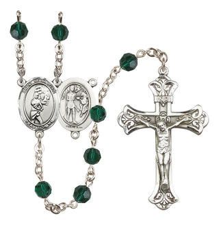 Sterling Silver 6mm Saint Sebastian/Softball Rosary