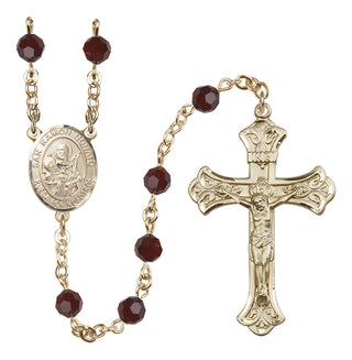 14 Karat Gold-Filled 6mm Austrian Crystal San Ramon Nonato Rosary in Garnet