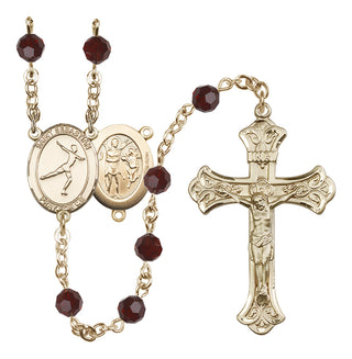 14kt Gold Filled 6mm Saint Sebastian/Figure Skating Rosary