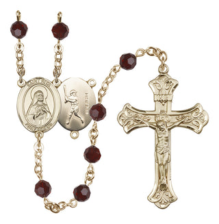 14kt Gold Filled 6mm Saint Rita / Baseball Rosary