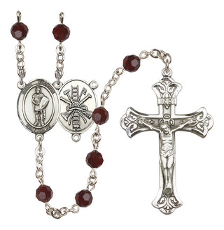 Sterling Silver 6mm Saint Florian/Firefighter Rosary