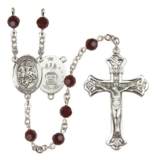 Sterling Silver 6mm Saint George / Air Force Rosary