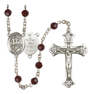Sterling Silver 6mm Saint George / Army Rosary