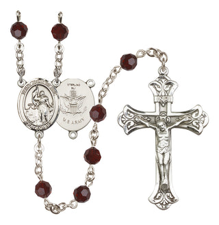 Sterling Silver 6mm Saint Joan of Arc / Army Rosary