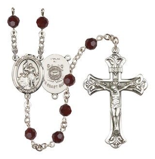 Sterling Silver 6mm Saint Joan of Arc /Coast Guard Rosary