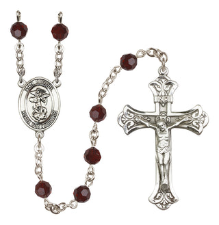 Sterling Silver 6mm San Miguel Arcangel  Engraved Catholic Rosaries
