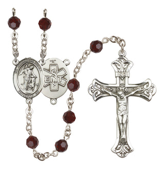 Sterling Silver 6mm Guardian Angel / EMT Rosary
