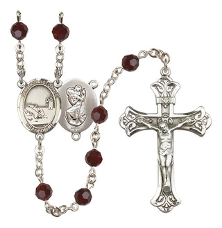 Sterling Silver 6mm Saint Christopher / Fishing Rosary