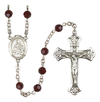Sterling Silver 6mm Saint Angela Merici  Engraved Catholic Rosaries