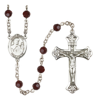 Sterling Silver 6mm Saint Kieran  Engraved Catholic Rosaries