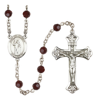 Sterling Silver 6mm Saint Columbkille  Engraved Catholic Rosaries