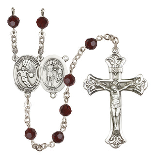 Sterling Silver 6mm Saint Sebastian/Basketball Rosary