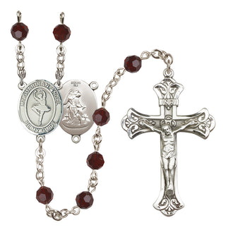 Sterling Silver 6mm Guardian Angel/Dance Rosary