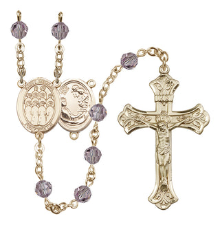 14 Karat Gold-Filled 6mm Austrian Crystal Saint Cecilia / Choir Rosary in Light Amethyst