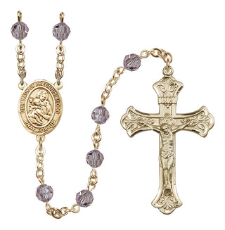 14 Karat Gold-Filled 6mm Austrian Crystal Our Lady of the Precious Blood Rosary in Light Amethyst