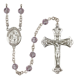 Sterling Silver 6mm Saint Gabriel the Archangel  Engraved Catholic Rosaries