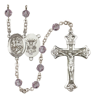 Sterling Silver 6mm Saint George / Navy Rosary
