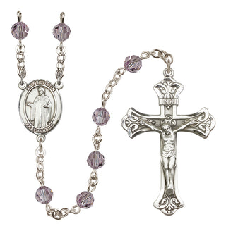 Sterling Silver 6mm Saint Justin  Engraved Catholic Rosaries
