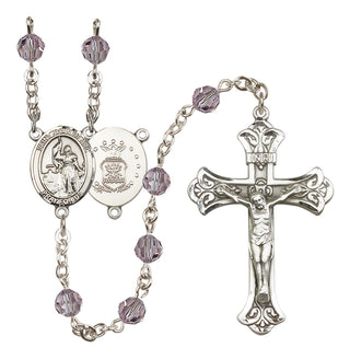 Sterling Silver 6mm Saint Joan of Arc / Air Force Rosary