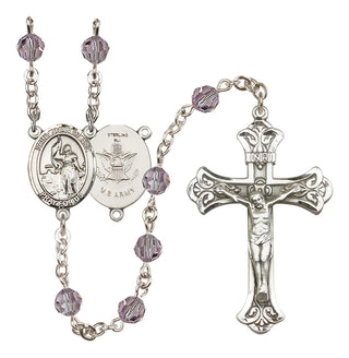 Sterling Silver 6mm Saint Joan of Arc / Army Rosary